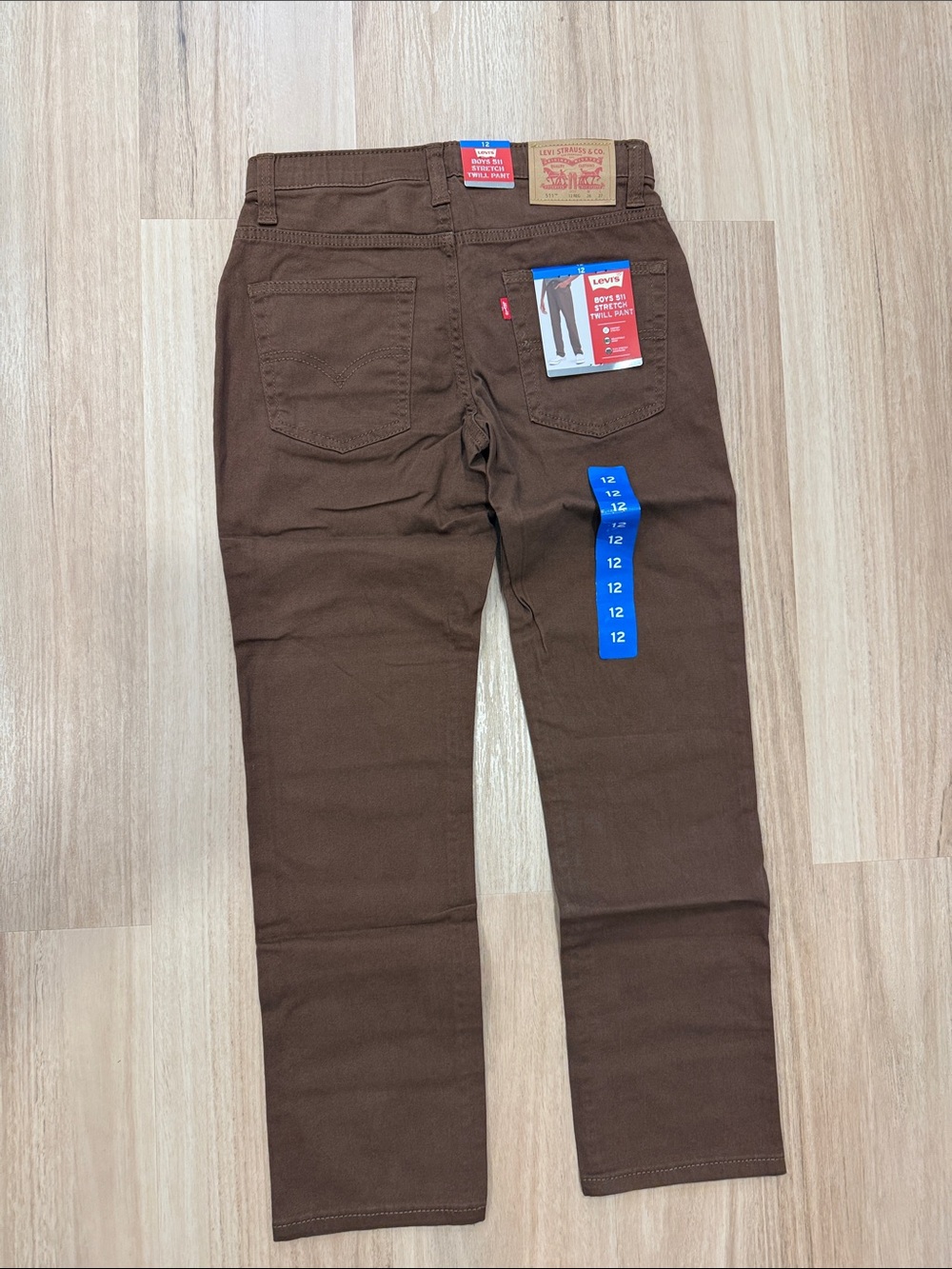 Levi's twill 511 boys 12 Dark Brown Straight Chinos